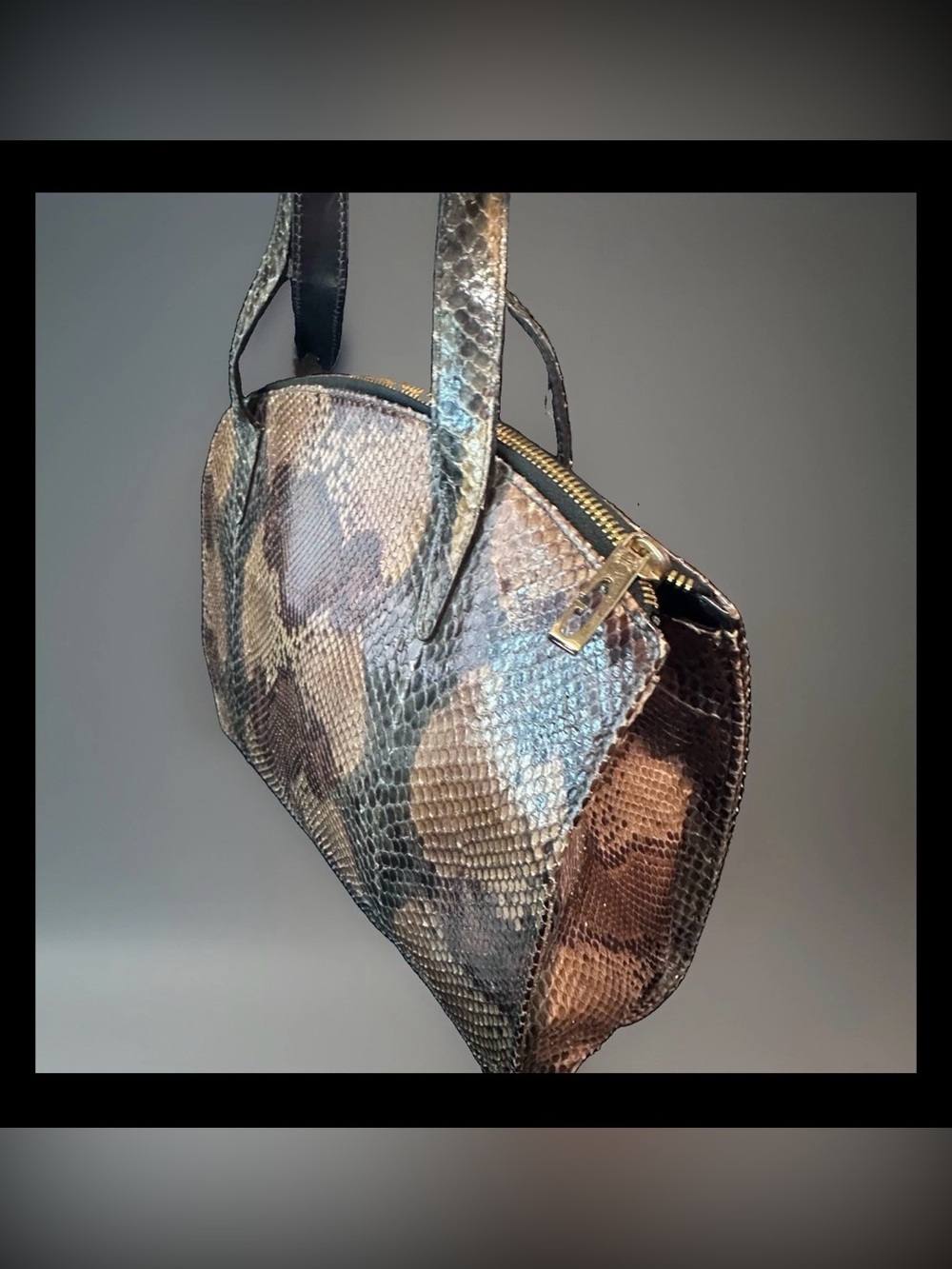 Gucci Python Bordeaux Leather Handbag Vintage